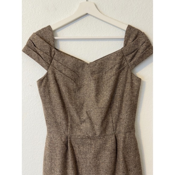 Antonio Melani Women Size 6 Brown Tweed Cap Sleeve Sheath‎ Dress Business Casual - Picture 5 of 11
